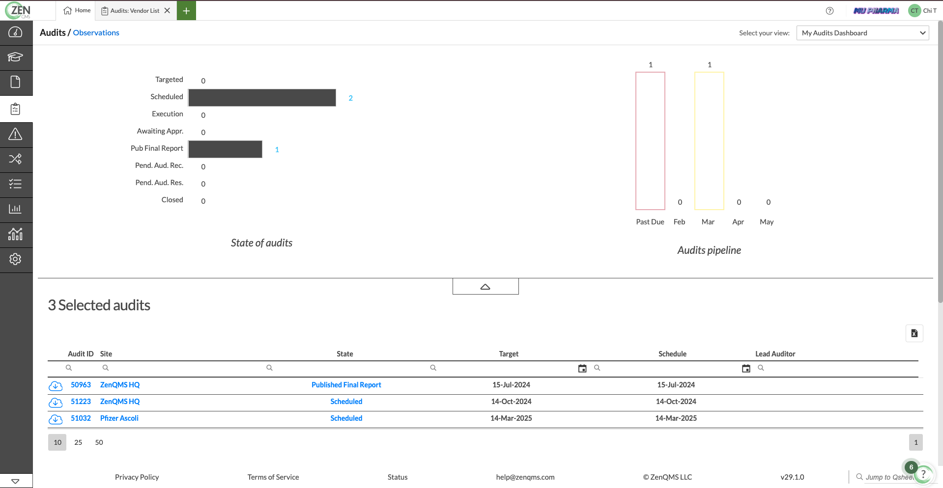 ZenQMS Audit Module Example